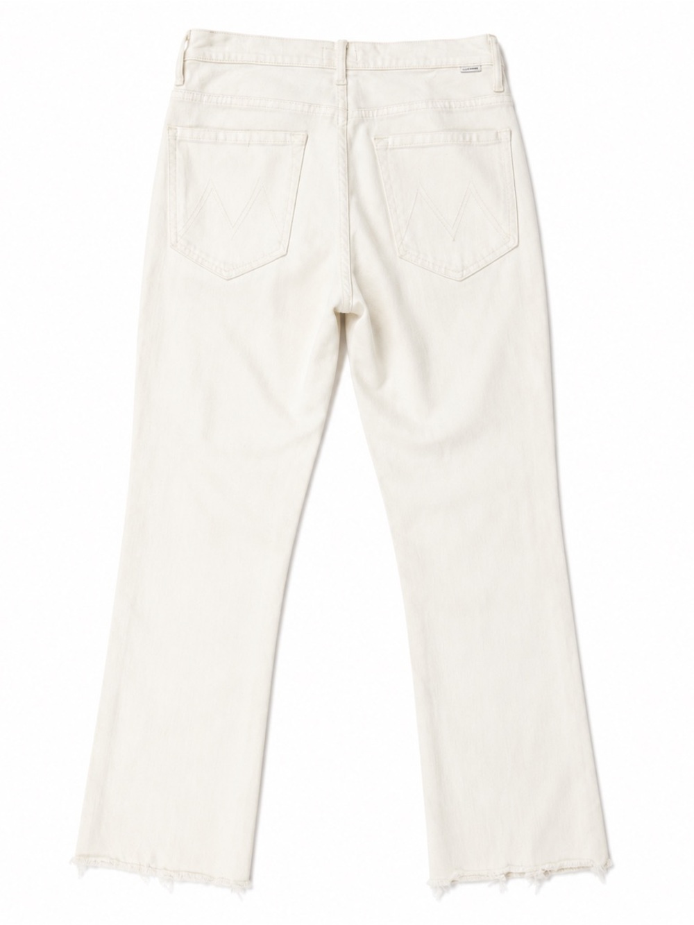 MOTHER The Insider Slit Ankle Fray Jeans Women’s Size 26 Glass Slipper White - Picture 2 of 6